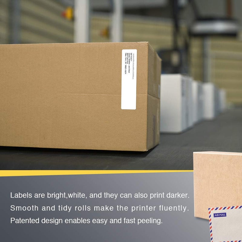 BETCKEY - 4" x 1" (102 mm x 25 mm) Multipurpose Labels Compatible with Zebra & Rollo Label Printer,Premium Adhesive & Perforated [1 Rolls, 1375 Labels] - Image 5